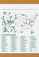 XL Personalized U.S. National Park Bucket List Map on Canvas EmBlaze Your Trail