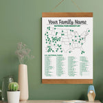 XL Personalized U.S. National Park Bucket List Map on Canvas EmBlaze Your Trail