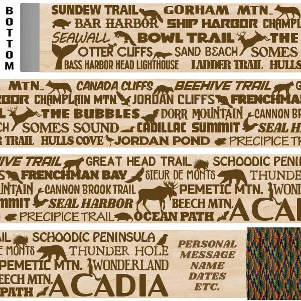 Acadia National Park Themed Hiking/Walking Stick Emblaze Your Trail