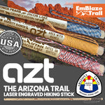 Arizona Trail Laser Engraved Hiking Sick