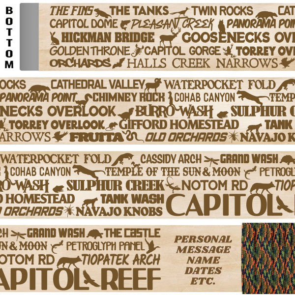 Capitol Reef National Park Themed Walking Stick and Hiking Stick