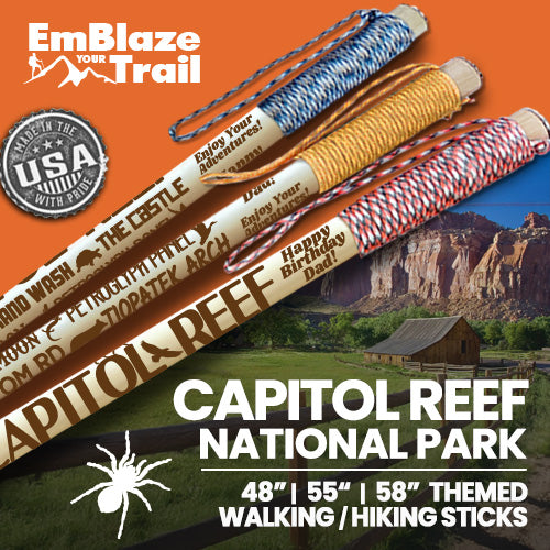 Capitol Reef National Park Themed Walking Stick and Hiking Stick