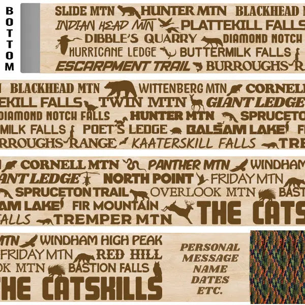 The Catskills - Themed Hiking-Walking Stick Emblaze Your Trail