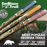 Popular Georgia Trails Themed Hiking-Walking Stick