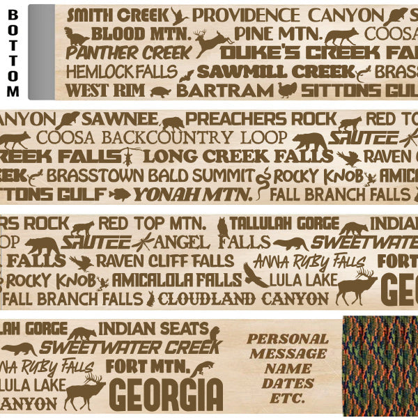 Popular Georgia Trails Themed Walking Stick