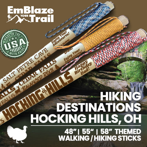 Hocking Hills - Themed Hiking-Walking Stick