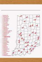 XL Personalized Indiana State Park Bucket List Map on Canvas EmBlaze Your Trail