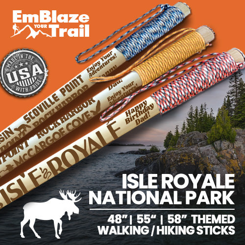 Isle Royale National Park Themed Walking Stick and Hiking Stick