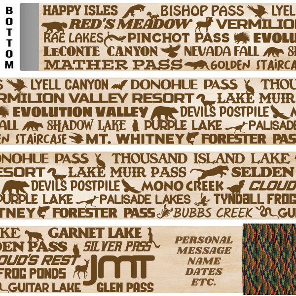 John Muir Trail Themed Hiking-Walking Stick