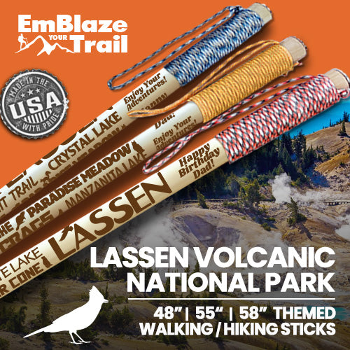 Lassen Volcanic National Park Themed Walking Stick and Hiking Stick