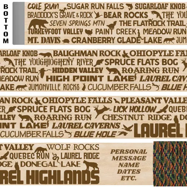 Laurel Highlands - Themed Hiking-Walking Stick Emblaze Your Trail
