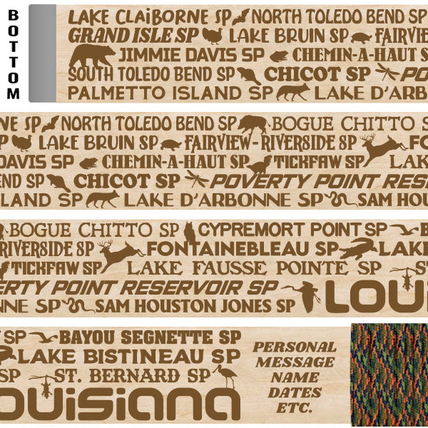 Louisiana State Parks Themed Walking Stick