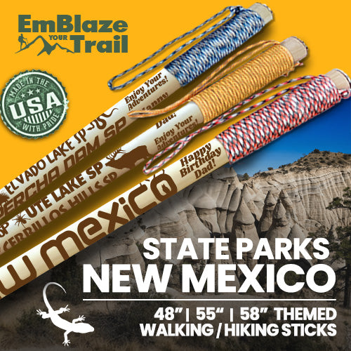 New Mexico State Parks Themed Walking Stick and Hiking Stick