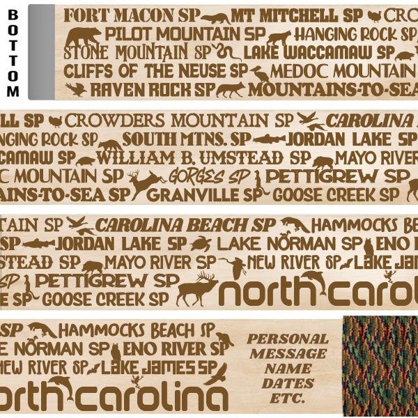North Carolina State Parks Themed Walking Stick