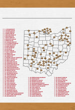 XL Personalized Ohio State Parks Bucket List Canvas Map EmBlaze Your Trail
