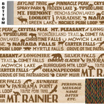 Mt. Rainier National Park Themed Walking Stick and Hiking Stick