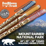Mt. Rainier National Park Themed Walking Stick and Hiking Stick