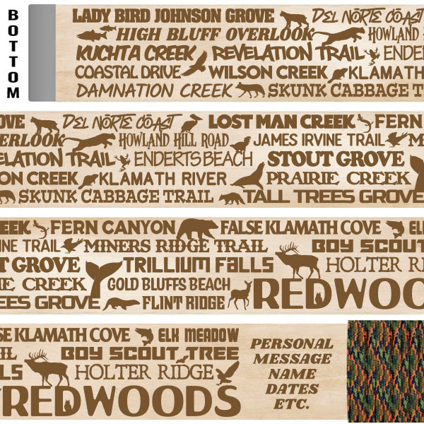 Redwood National Park Themed Walking Stick and Hiking Stick