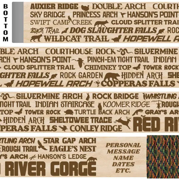 Red River Gorge - Themed Hiking-Walking Stick Emblaze Your Trail