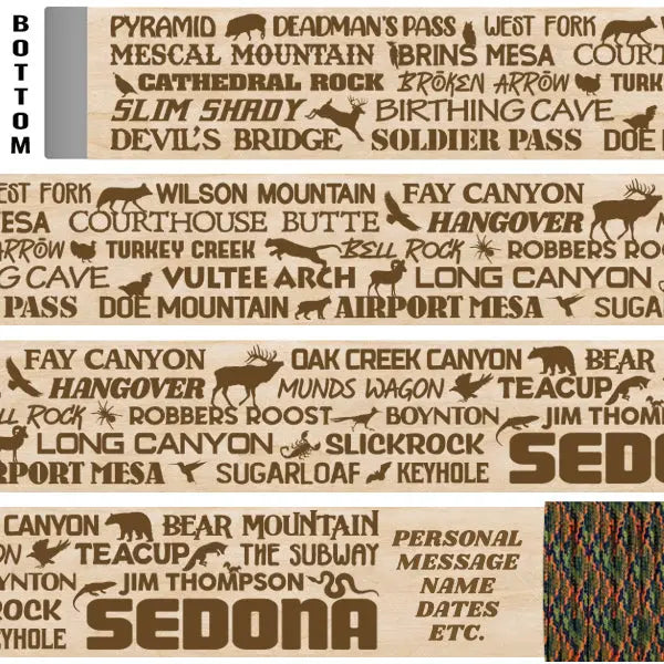 Sedona AZ - Themed Hiking/Walking Stick Emblaze Your Trail