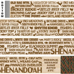 Shenandoah National Park Themed Walking Stick