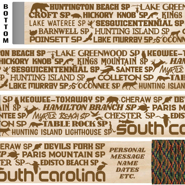 South Carolina State Parks Themed Walking Stick