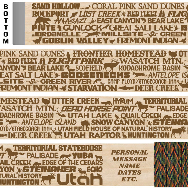 Utah State Parks Themed Walking Stick