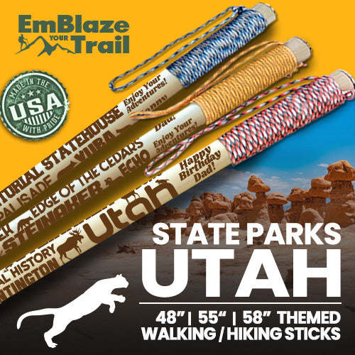 Utah State Parks Themed Walking Stick and Hiking Stick