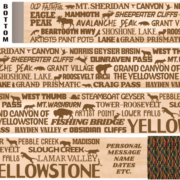 Yellowstone National Park Themed Walking Stick and Hiking Stick