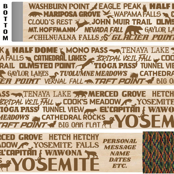Yosemite National Park Themed Walking Stick and Hiking Stick
