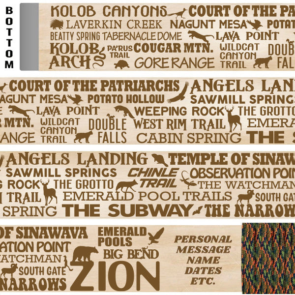 Zion National Park Themed Walking Stick and Hiking Stick
