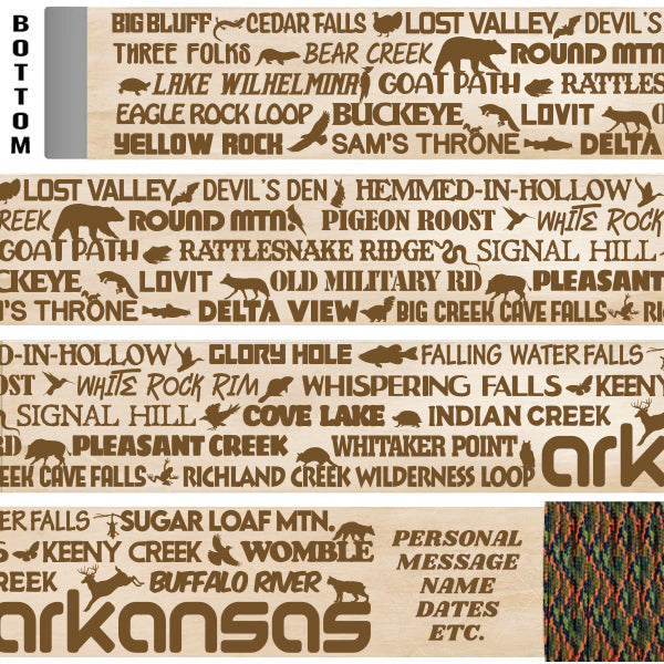 Popular Arkansas Trails Themed Hiking-Walking Stick