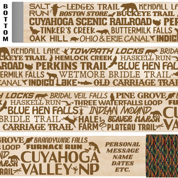 Cuyahoga Valley National Park Themed Walking Stick and Hiking Stick