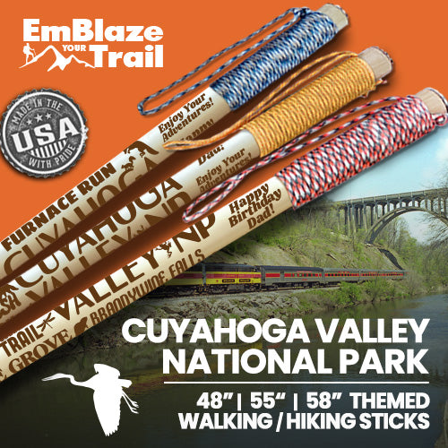Cuyahoga Valley National Park Themed Walking Stick and Hiking Stick