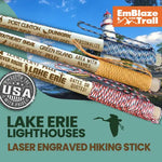 Lake Erie Lighthouses - Themed Hiking/Walking Stick Emblaze Your Trail