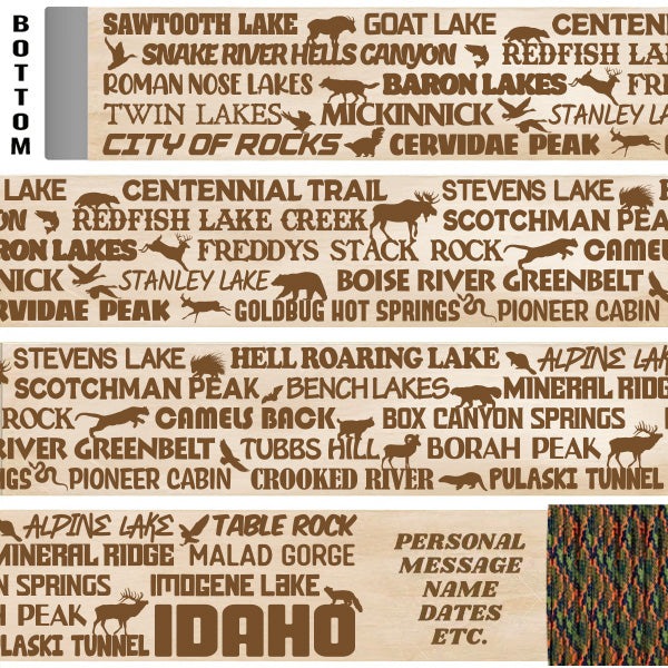 Popular Idaho Trails - Themed Hiking-Walking Stick