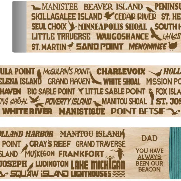 Lake Michigan Lighthouses - Themed Hiking-Walking Stick Emblaze Your Trail