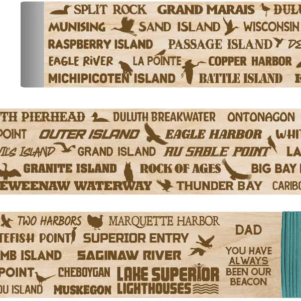 Lake Superior Lighthouses - Themed Hiking/Walking Stick Emblaze Your Trail