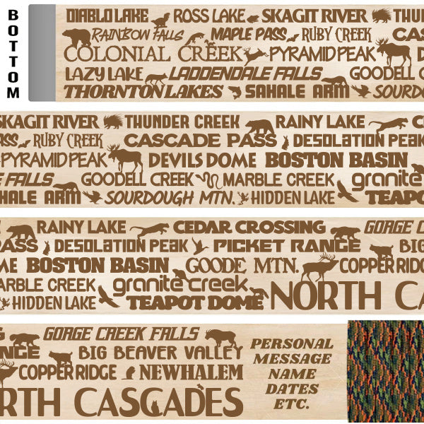 North Cascades National Park Themed Walking Stick and Hiking Stick