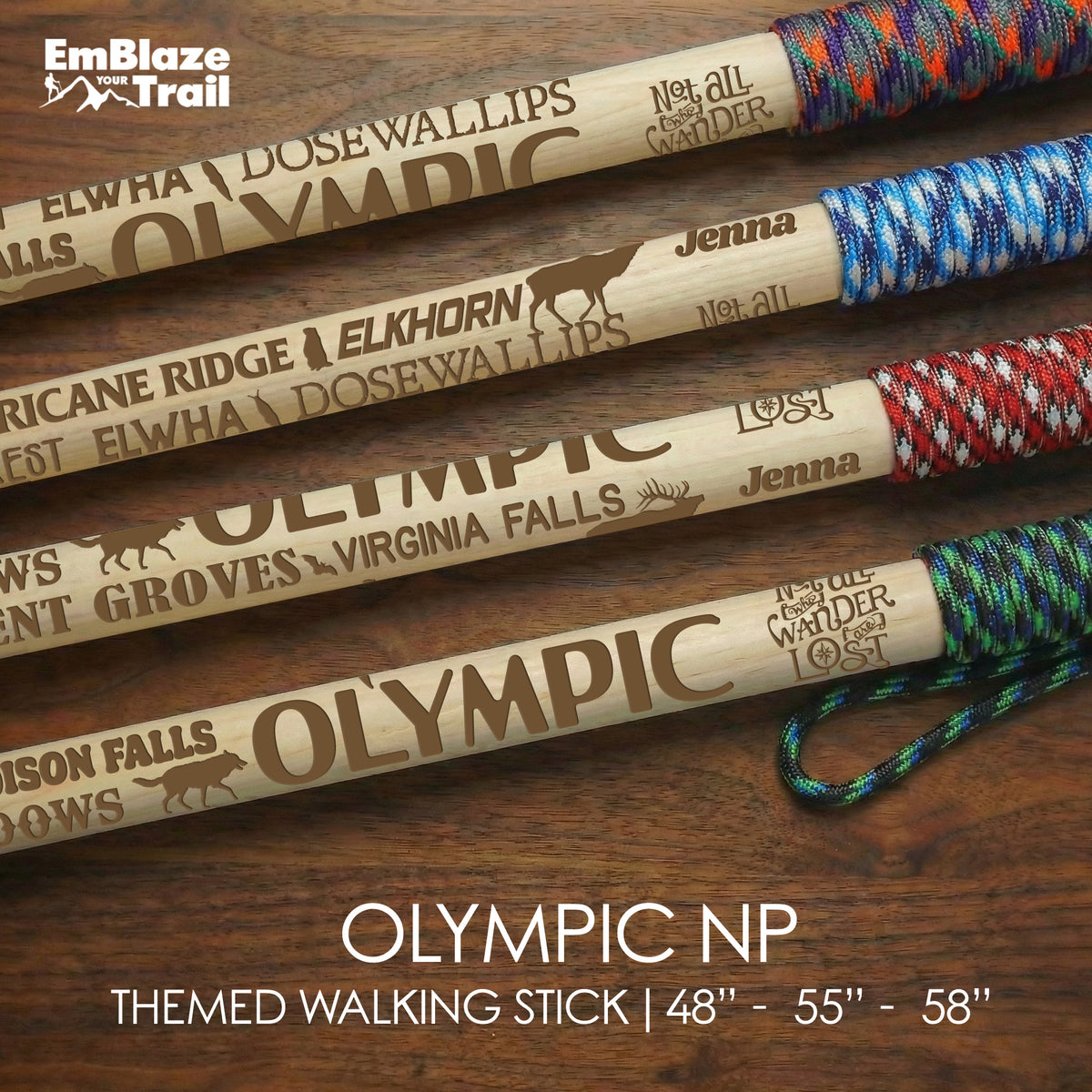 Olympic National Park Themed Walking Stick