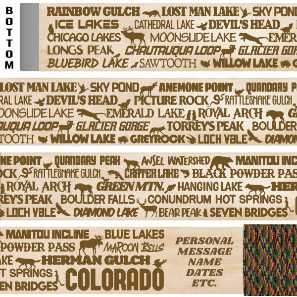 Popular Colorado Trails Themed Walking Stick