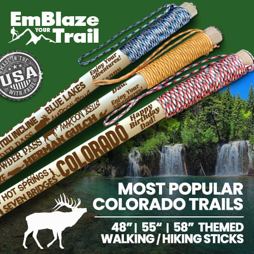Popular Colorado Trails Themed Hiking-Walking Stick