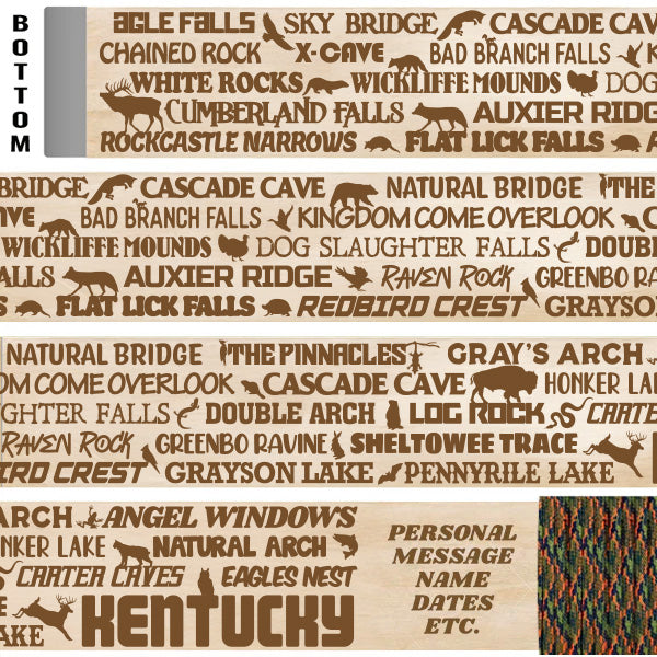 Popular Kentucky Trails Themed Walking Stick
