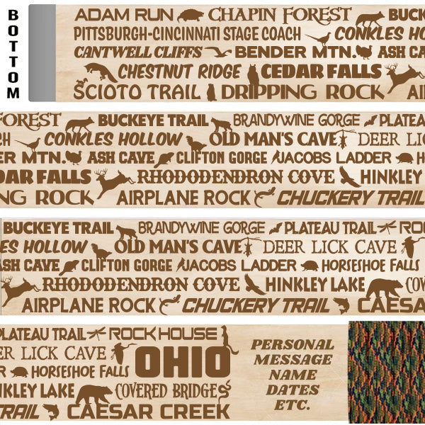Popular Ohio Trails Themed Walking Stick