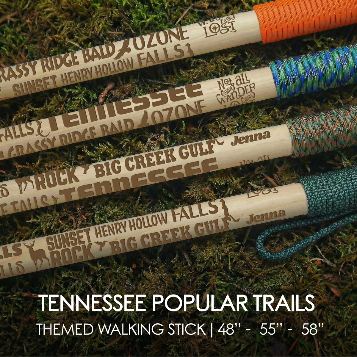 Popular Tennessee Trails Themed Walking Stick