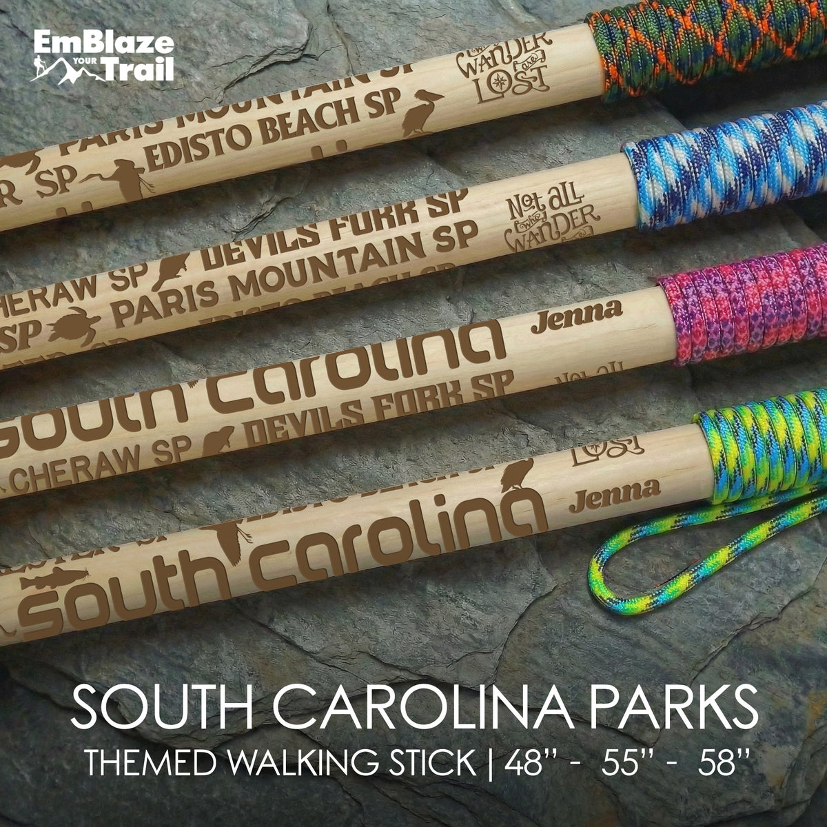 South Carolina State Parks Themed Walking Stick