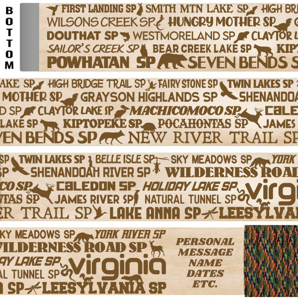 Virginia State Parks Themed Walking Stick