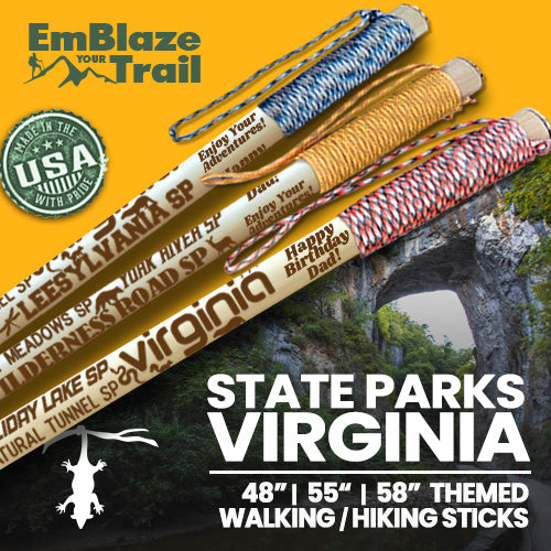 Virginia State Parks Themed Walking Stick and Hiking Stick