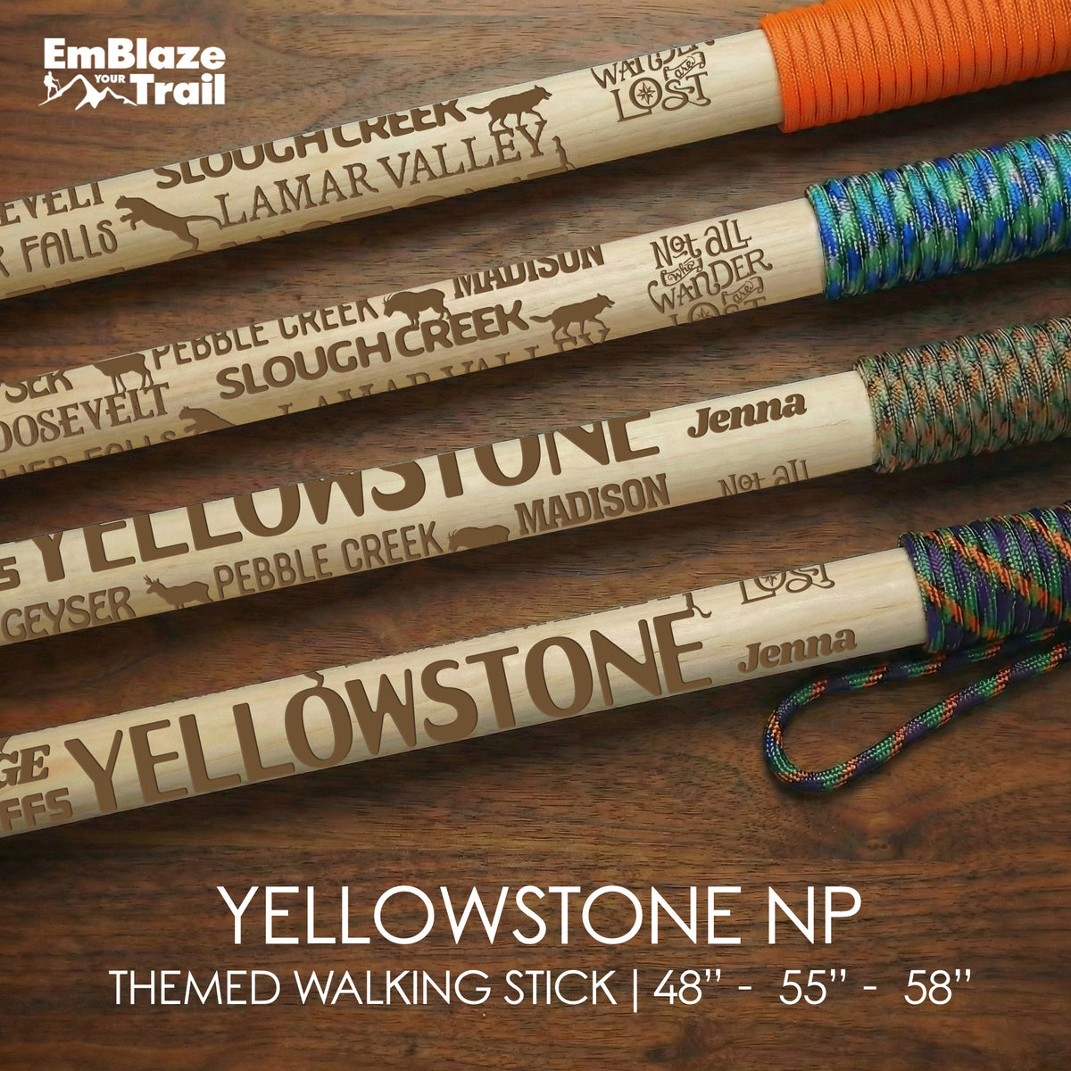 Yellowstone National Park Themed Walking Stick