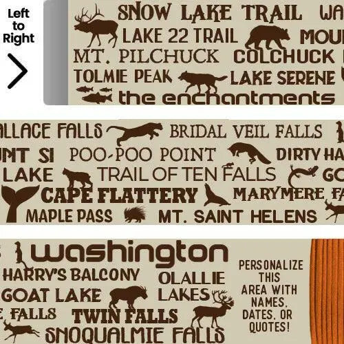 Best Washington Trails Themed Walking Stick - EmBlaze Your Trail